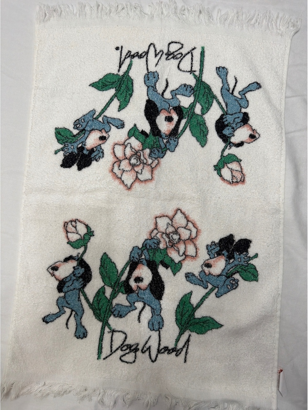Super cute vintage dog  dish towel by Cannon